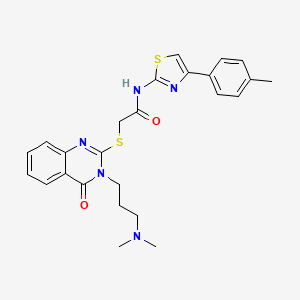 2-[3-[3-(dimethylamino)propyl]-4-oxoquinazolin-2-yl]sulfanyl-N-[4-(4-methylphenyl)-1,3-thiazol-2-yl]acetamide