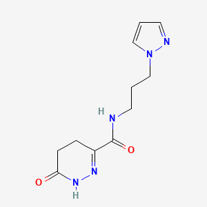 molecular formula C11H15N5O2 B14916522 n-(3-(1h-Pyrazol-1-yl)propyl)-6-oxo-1,4,5,6-tetrahydropyridazine-3-carboxamide 