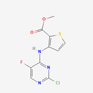 molecular formula C10H7ClFN3O2S B14916553 Methyl 3-((2-chloro-5-fluoropyrimidin-4-yl)amino)thiophene-2-carboxylate 