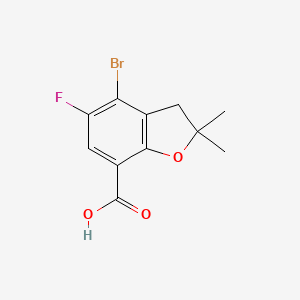 molecular formula C11H10BrFO3 B14916557 4-Bromo-5-fluoro-2,2-dimethyl-2,3-dihydrobenzofuran-7-carboxylic acid 