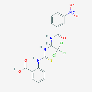 molecular formula C17H13Cl3N4O5S B14916565 2-{[({2,2,2-Trichloro-1-[(3-nitrobenzoyl)amino]ethyl}amino)carbonothioyl]amino}benzoic acid 