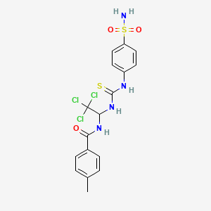 molecular formula C17H17Cl3N4O3S2 B14916581 4-methyl-N-[2,2,2-trichloro-1-[(4-sulfamoylphenyl)carbamothioylamino]ethyl]benzamide 