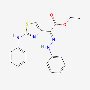 molecular formula C19H18N4O2S B14916668 Ethyl (2-anilino-1,3-thiazol-4-yl)(phenylhydrazono)acetate 