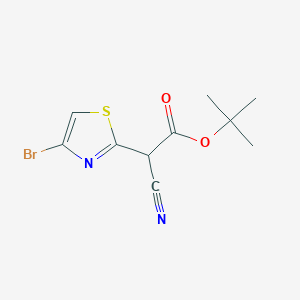 molecular formula C10H11BrN2O2S B14916715 tert-Butyl 2-(4-bromothiazol-2-yl)-2-cyanoacetate 