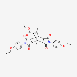 Ethyl 2,6-bis(4-ethoxyphenyl)-8,10-dimethyl-1,3,5,7-tetraoxododecahydro-4,8-ethenopyrrolo[3,4-f]isoindole-9-carboxylate