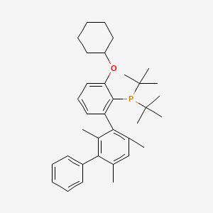 molecular formula C35H47OP B14916751 ditert-butyl-[2-cyclohexyloxy-6-(2,4,6-trimethyl-3-phenylphenyl)phenyl]phosphane 