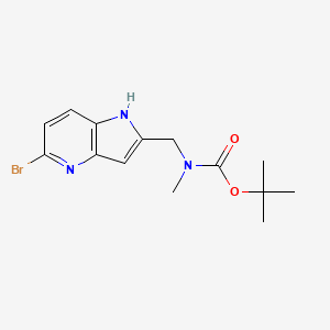 molecular formula C14H18BrN3O2 B14916770 tert-Butyl ((5-bromo-1H-pyrrolo[3,2-b]pyridin-2-yl)methyl)(methyl)carbamate 