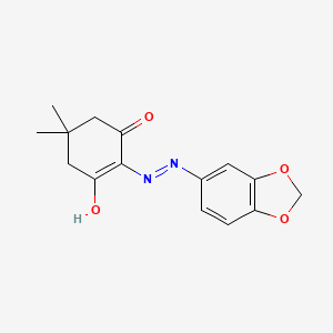 molecular formula C15H16N2O4 B14916777 2-[2-(1,3-Benzodioxol-5-yl)hydrazinylidene]-5,5-dimethylcyclohexane-1,3-dione 