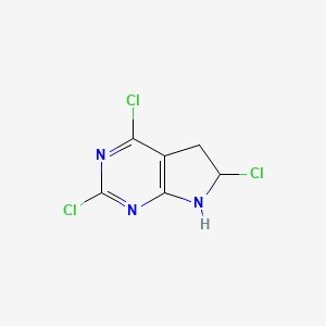 molecular formula C6H4Cl3N3 B14916783 2,4,6-Trichloro-6,7-dihydro-5H-pyrrolo[2,3-d]pyrimidine 