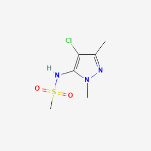 molecular formula C6H10ClN3O2S B14916794 n-(4-Chloro-1,3-dimethyl-1h-pyrazol-5-yl)methanesulfonamide 