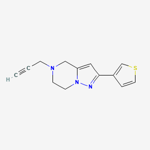 molecular formula C13H13N3S B1491685 5-(Prop-2-yn-1-yl)-2-(thiophen-3-yl)-4,5,6,7-tetrahydropyrazolo[1,5-a]pyrazine CAS No. 2098142-20-0