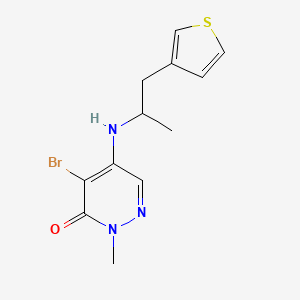 4-Bromo-2-methyl-5-((1-(thiophen-3-yl)propan-2-yl)amino)pyridazin-3(2h)-one