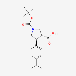 molecular formula C19H27NO4 B14916899 (3r,4s)-1-(Tert-butoxycarbonyl)-4-(4-isopropylphenyl)pyrrolidine-3-carboxylic acid 