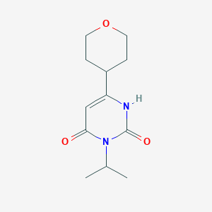 molecular formula C12H18N2O3 B1491692 6-(Oxan-4-yl)-3-(propan-2-yl)-1,2,3,4-tetrahydropyrimidine-2,4-dione CAS No. 2098036-77-0