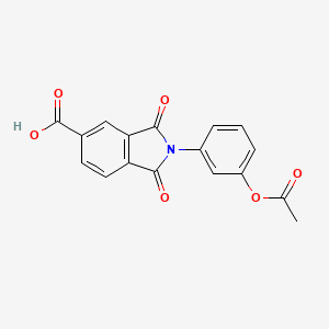 2-[3-(acetyloxy)phenyl]-1,3-dioxo-2,3-dihydro-1H-isoindole-5-carboxylic acid