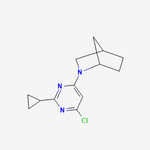 molecular formula C13H16ClN3 B1491706 2-(6-Chloro-2-cyclopropylpyrimidin-4-yl)-2-azabicyclo[2.2.1]heptane CAS No. 1542976-06-6