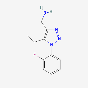 molecular formula C11H13FN4 B1491707 (5-ethyl-1-(2-fluorophenyl)-1H-1,2,3-triazol-4-yl)methanamine CAS No. 1267877-78-0
