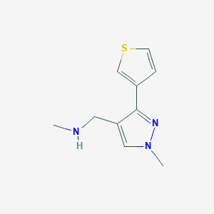 N-methyl-1-(1-methyl-3-(thiophen-3-yl)-1H-pyrazol-4-yl)methanamine