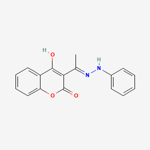 molecular formula C17H14N2O3 B14917096 4-hydroxy-3-[(1E)-1-(2-phenylhydrazinylidene)ethyl]-2H-chromen-2-one 