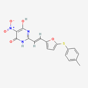 6-hydroxy-2-[(E)-2-{5-[(4-methylphenyl)sulfanyl]furan-2-yl}ethenyl]-5-nitropyrimidin-4(3H)-one