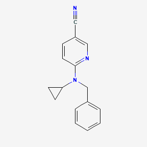 molecular formula C16H15N3 B14917110 6-(Benzyl(cyclopropyl)amino)nicotinonitrile 