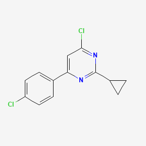 molecular formula C13H10Cl2N2 B1491714 4-氯-6-(4-氯苯基)-2-环丙基嘧啶 CAS No. 1354754-03-2