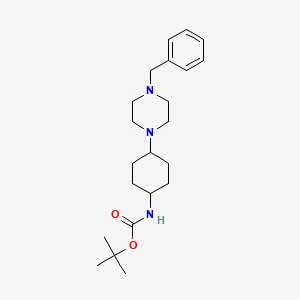 molecular formula C22H35N3O2 B14917169 tert-Butyl (rel-4-(4-benzylpiperazin-1-yl)cyclohexyl)carbamate 