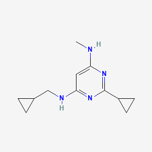 molecular formula C12H18N4 B1491718 2-cyclopropyl-N4-(cyclopropylmethyl)-N6-methylpyrimidine-4,6-diamine CAS No. 1538946-37-0