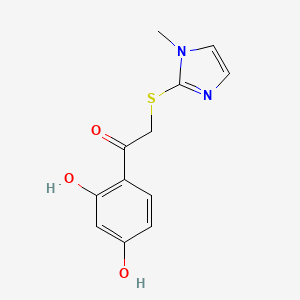 molecular formula C12H12N2O3S B14917201 1-(2,4-Dihydroxyphenyl)-2-((1-methyl-1h-imidazol-2-yl)thio)ethan-1-one 