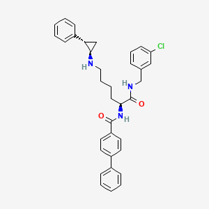 molecular formula C35H36ClN3O2 B14917256 N-[(2S)-1-[(3-chlorophenyl)methylamino]-1-oxo-6-[[(1R,2S)-2-phenylcyclopropyl]amino]hexan-2-yl]-4-phenylbenzamide 