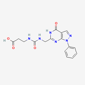 3-(3-((4-Hydroxy-1-phenyl-1H-pyrazolo[3,4-d]pyrimidin-6-yl)methyl)ureido)propanoic acid