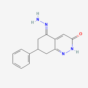 (5E)-5-hydrazinylidene-7-phenyl-5,6,7,8-tetrahydrocinnolin-3(2H)-one