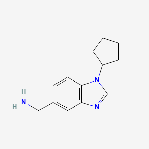 molecular formula C14H19N3 B1491738 (1-cyclopentyl-2-methyl-1H-benzo[d]imidazol-5-yl)methanamine CAS No. 1267326-55-5