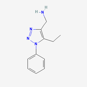 molecular formula C11H14N4 B1491739 (5-乙基-1-苯基-1H-1,2,3-三唑-4-基)甲胺 CAS No. 1266820-28-3