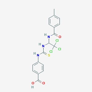 4-{[(2,2,2-Trichloro-1-{[(4-methylphenyl)carbonyl]amino}ethyl)carbamothioyl]amino}benzoic acid