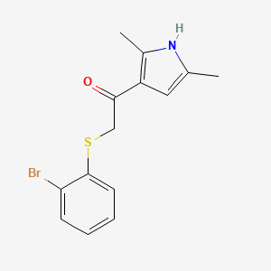 molecular formula C14H14BrNOS B14917453 2-((2-Bromophenyl)thio)-1-(2,5-dimethyl-1h-pyrrol-3-yl)ethan-1-one 