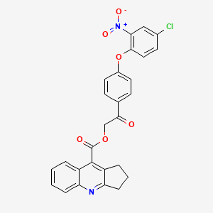 2-(4-(4-Chloro-2-nitrophenoxy)phenyl)-2-oxoethyl 2,3-dihydro-1H-cyclopenta[b]quinoline-9-carboxylate