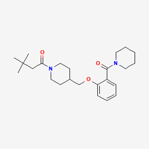 3,3-Dimethyl-1-(4-((2-(piperidine-1-carbonyl)phenoxy)methyl)piperidin-1-yl)butan-1-one