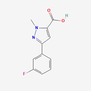 molecular formula C11H9FN2O2 B1491752 3-(3-fluorophenyl)-1-methyl-1H-pyrazole-5-carboxylic acid CAS No. 1245037-32-4