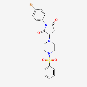 molecular formula C20H20BrN3O4S B14917522 1-(4-Bromophenyl)-3-[4-(phenylsulfonyl)piperazin-1-yl]pyrrolidine-2,5-dione 