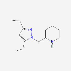 molecular formula C13H23N3 B1491756 2-((3,5-diethyl-1H-pyrazol-1-yl)methyl)piperidine CAS No. 1545137-69-6