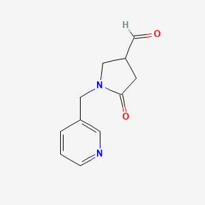 molecular formula C11H12N2O2 B14917575 5-Oxo-1-(pyridin-3-ylmethyl)pyrrolidine-3-carbaldehyde 