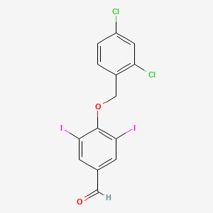 4-[(2,4-Dichlorobenzyl)oxy]-3,5-diiodobenzaldehyde