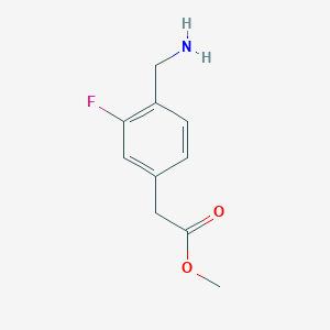 molecular formula C10H12FNO2 B14917631 Methyl 2-(4-(aminomethyl)-3-fluorophenyl)acetate 