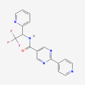 2-pyridin-4-yl-N-(2,2,2-trifluoro-1-pyridin-2-ylethyl)pyrimidine-5-carboxamide