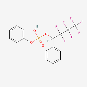 molecular formula C16H12F7O4P B14917725 2,2,3,3,4,4,4-Heptafluoro-1-phenylbutyl phenyl hydrogen phosphate 