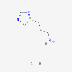 molecular formula C5H10ClN3O B1491775 3-(1,2,4-Oxadiazol-5-yl)propan-1-amine hydrochloride CAS No. 1394040-98-2