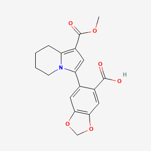 6-(1-(Methoxycarbonyl)-5,6,7,8-tetrahydroindolizin-3-yl)benzo[d][1,3]dioxole-5-carboxylic acid