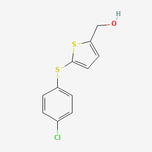 molecular formula C11H9ClOS2 B14917769 {5-[(4-Chlorophenyl)sulfanyl]thiophen-2-yl}methanol 