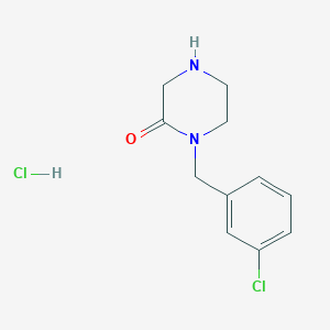 1-[(3-Chlorophenyl)methyl]piperazin-2-one hydrochloride